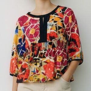 Nygard Collection Multicolour Artistic Blouse